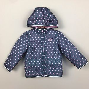[SOLD]Gray And Pink Polka Dot Jacket Fleece Lined